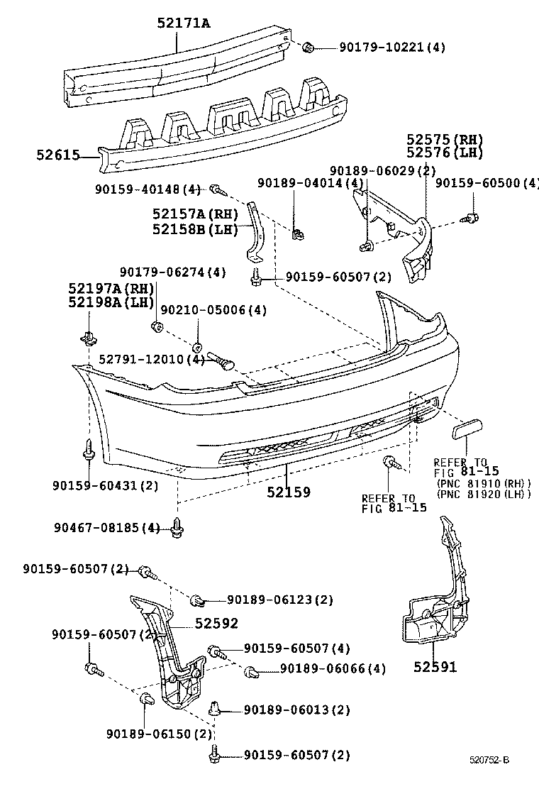 52155-53010 SUPPORT, REAR BUMPER SIDE, RH product image