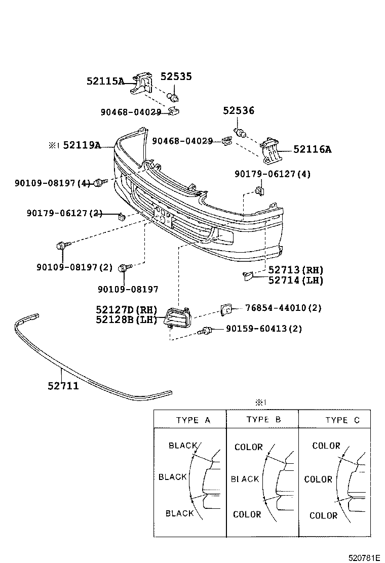 52081-26041 STAY SUB-ASSY, FRONT BUMPER product image