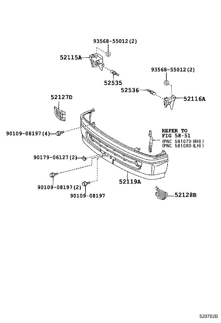 52081-26041 STAY SUB-ASSY, FRONT BUMPER product image