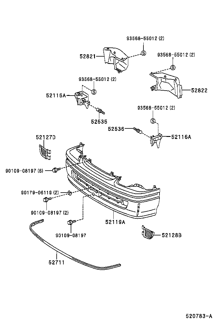 52115-26030 SUPPORT, FRONT BUMPER SIDE, RH product image