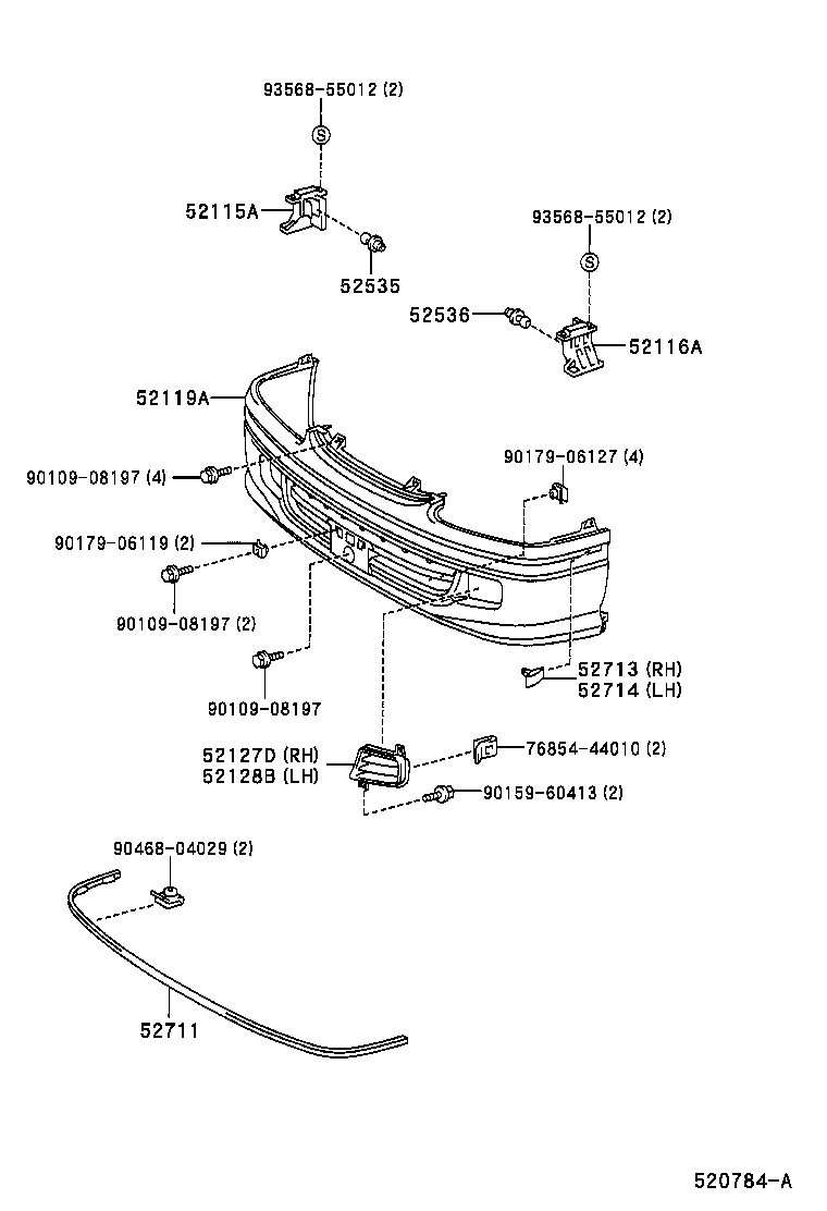 52115-26030 SUPPORT, FRONT BUMPER SIDE, RH product image