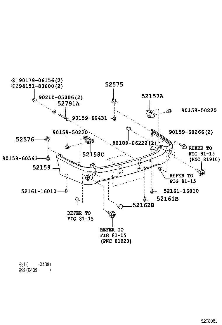52159-28430-C0 COVER, REAR BUMPER product image