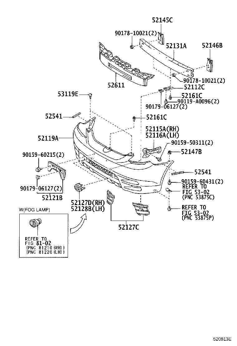 52611-02090 ABSORBER, FRONT BUMPER ENERGY product image