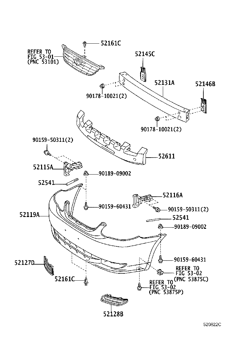 52115-02061 SUPPORT, FRONT BUMPER SIDE, RH product image