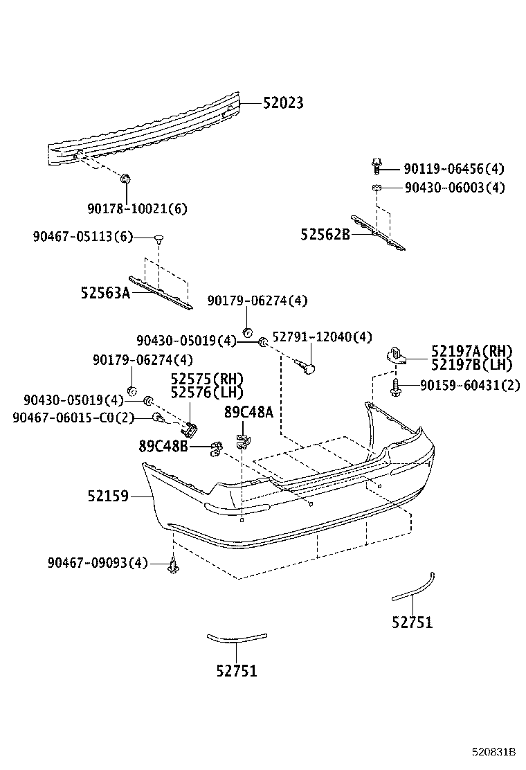 52159-06903 COVER, REAR BUMPER product image