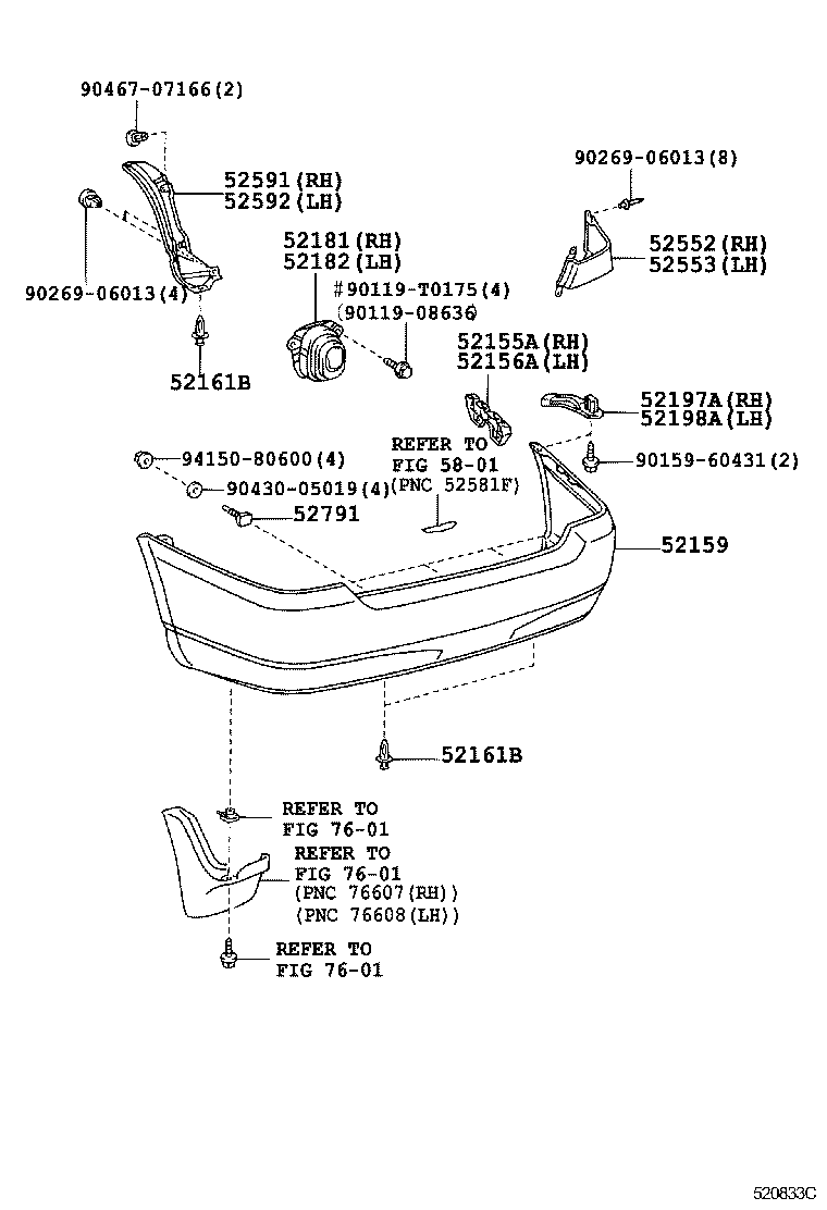 52159-02904 COVER, REAR BUMPER product image
