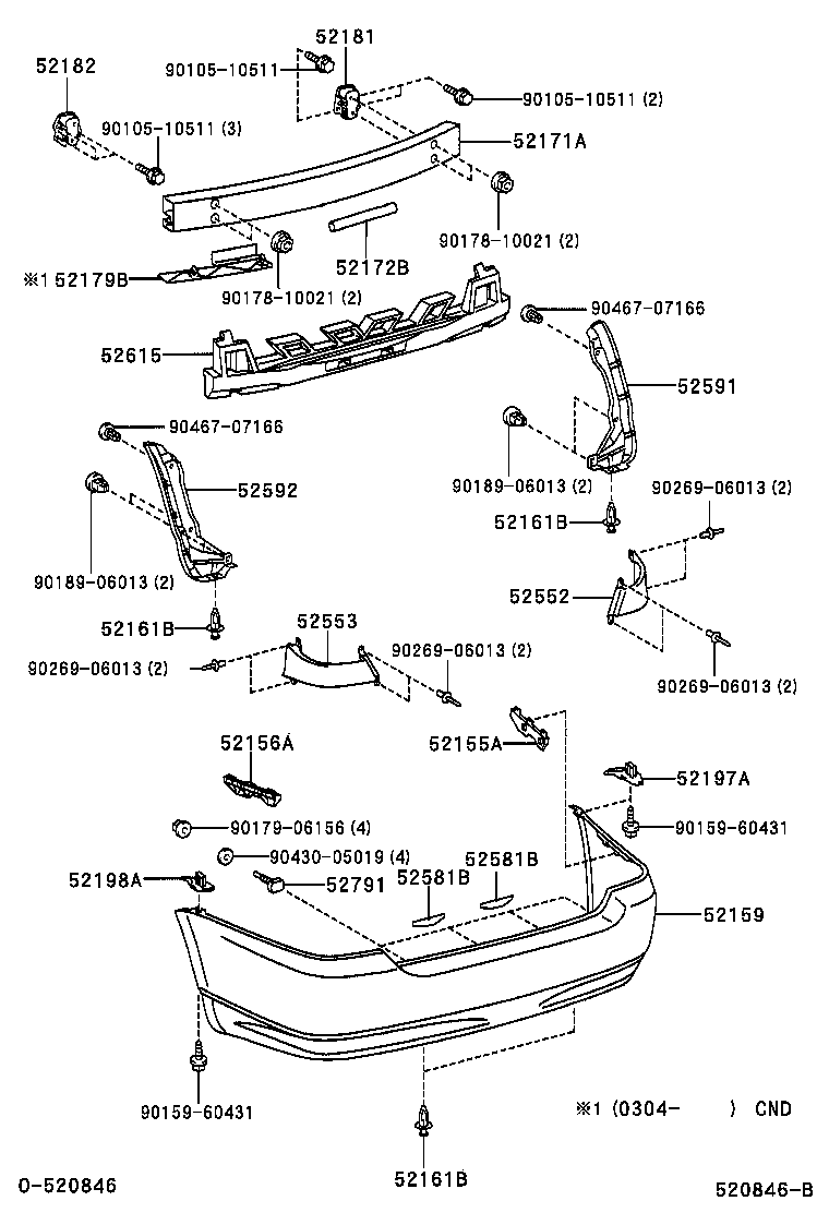 52182-02040 ARM, REAR BUMPER, LH product image
