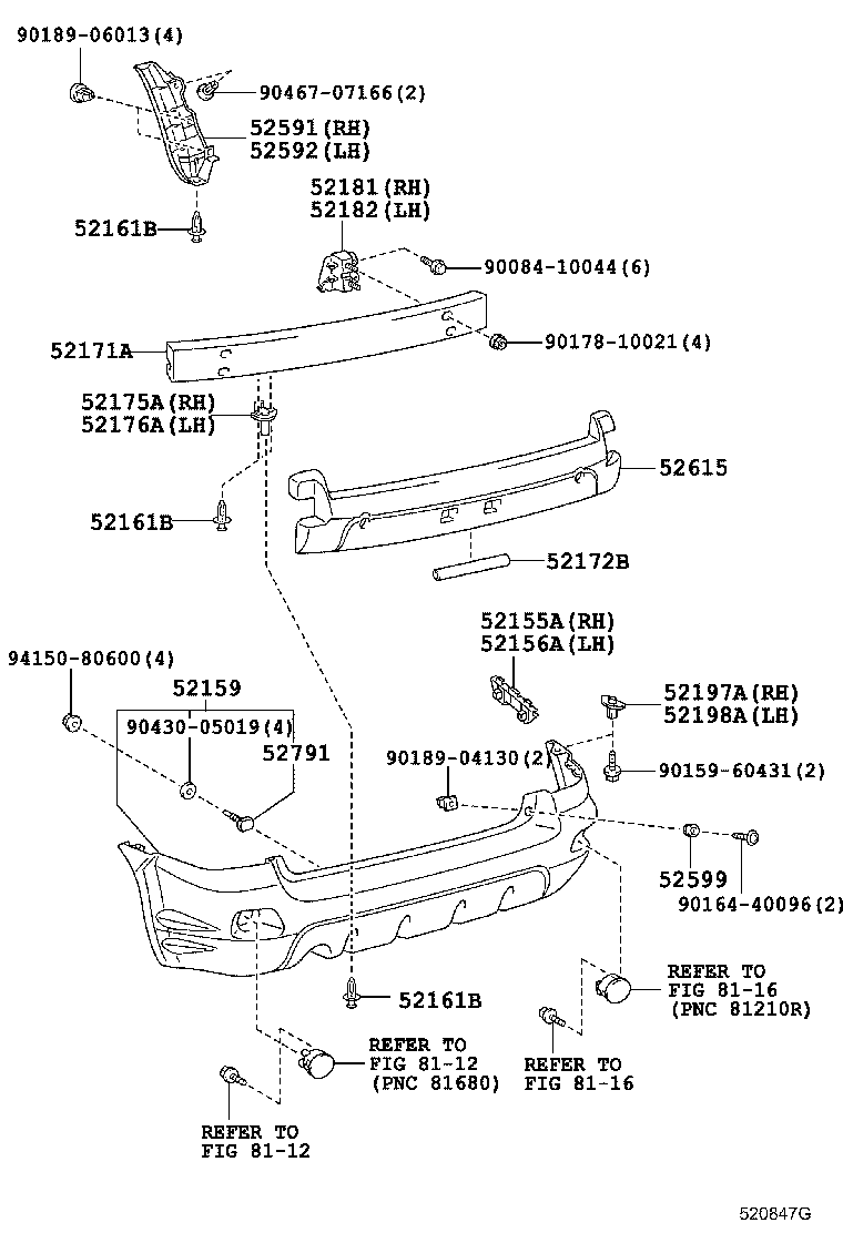 52155-02070 SUPPORT, REAR BUMPER SIDE, RH product image