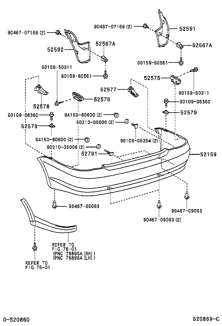 52169-52030 COVER, REAR BUMPER, LOWER product image