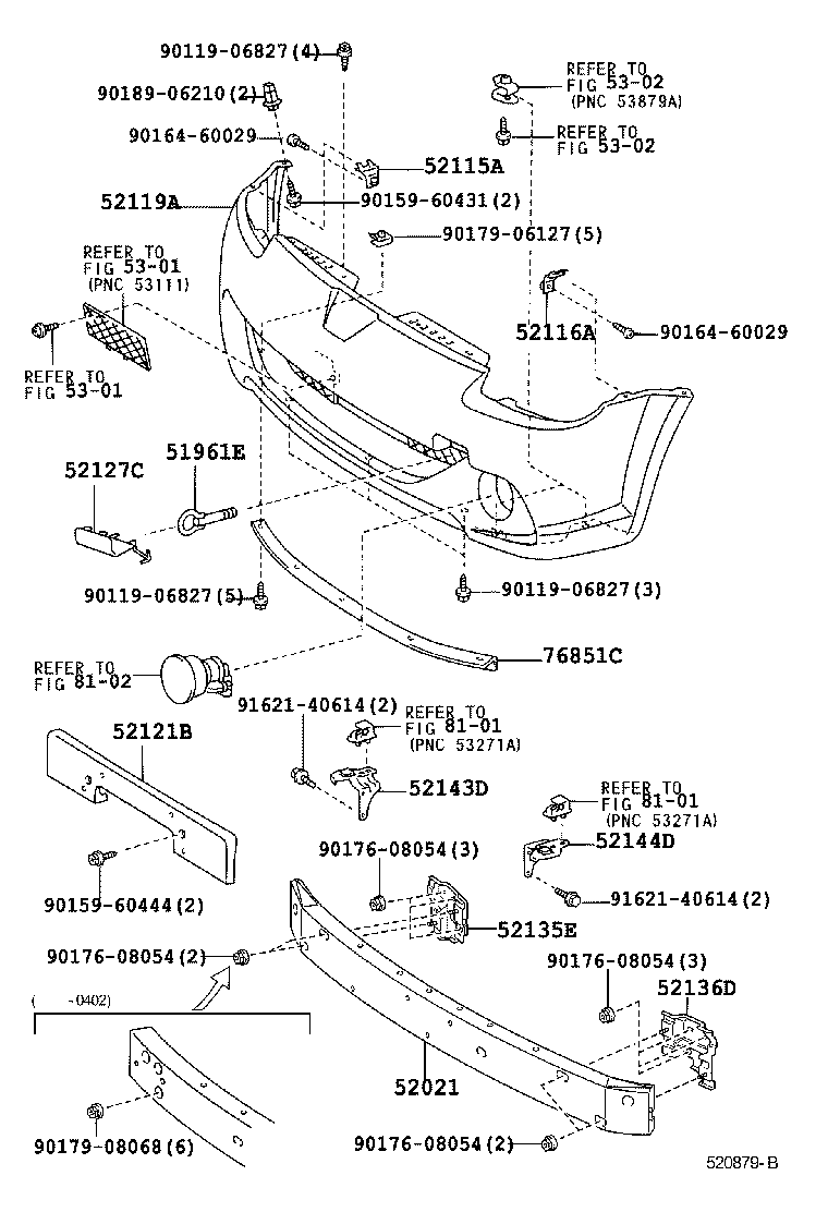 52115-17020 SUPPORT, FRONT BUMPER SIDE, RH product image