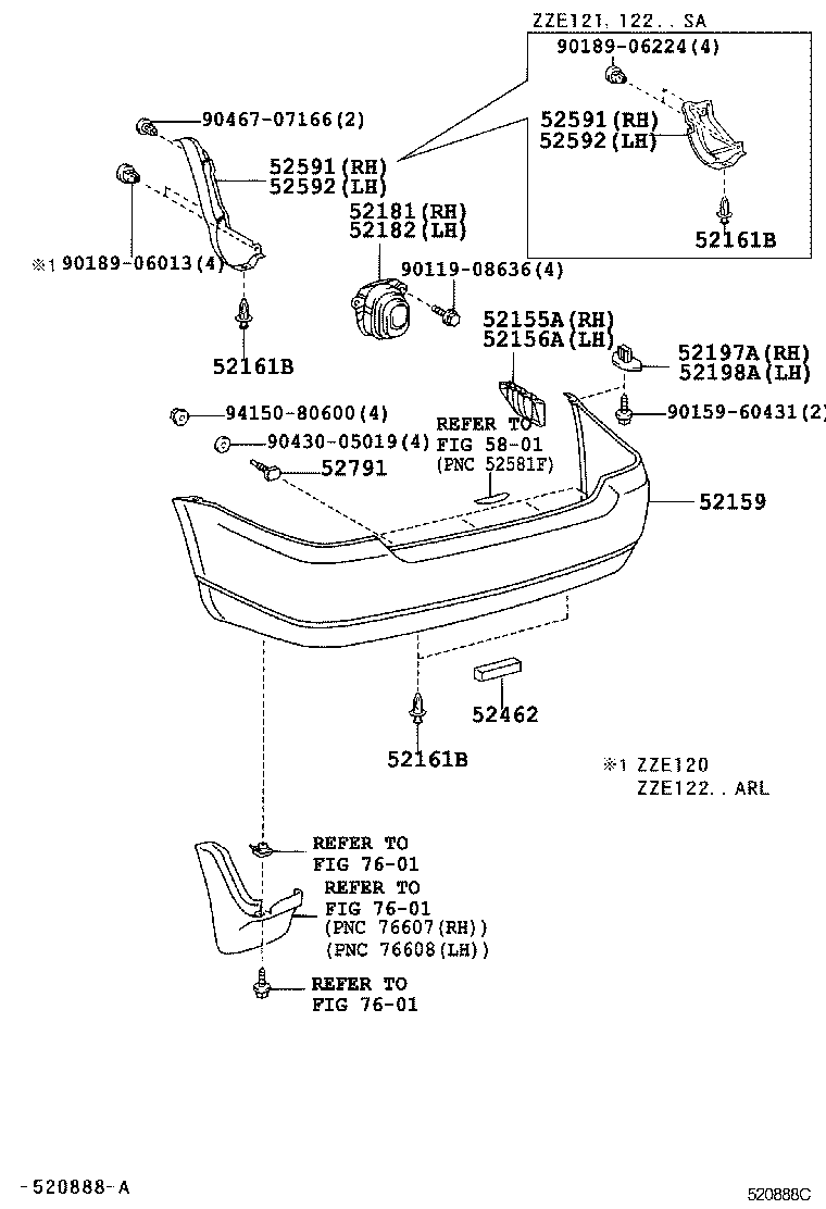 52592-02090 SEAL, REAR BUMPER SIDE, LH product image