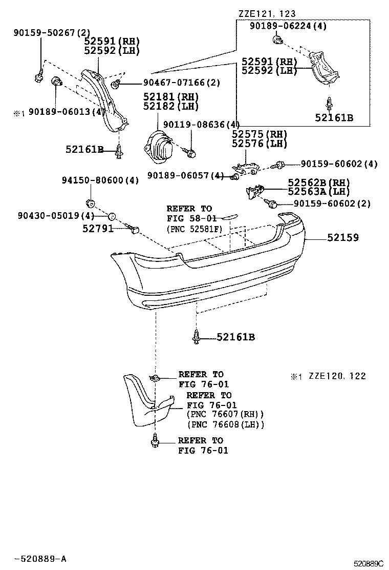 52592-02090 SEAL, REAR BUMPER SIDE, LH product image