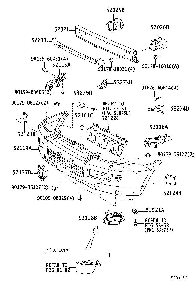 52115-60080 SUPPORT, FRONT BUMPER SIDE, RH product image