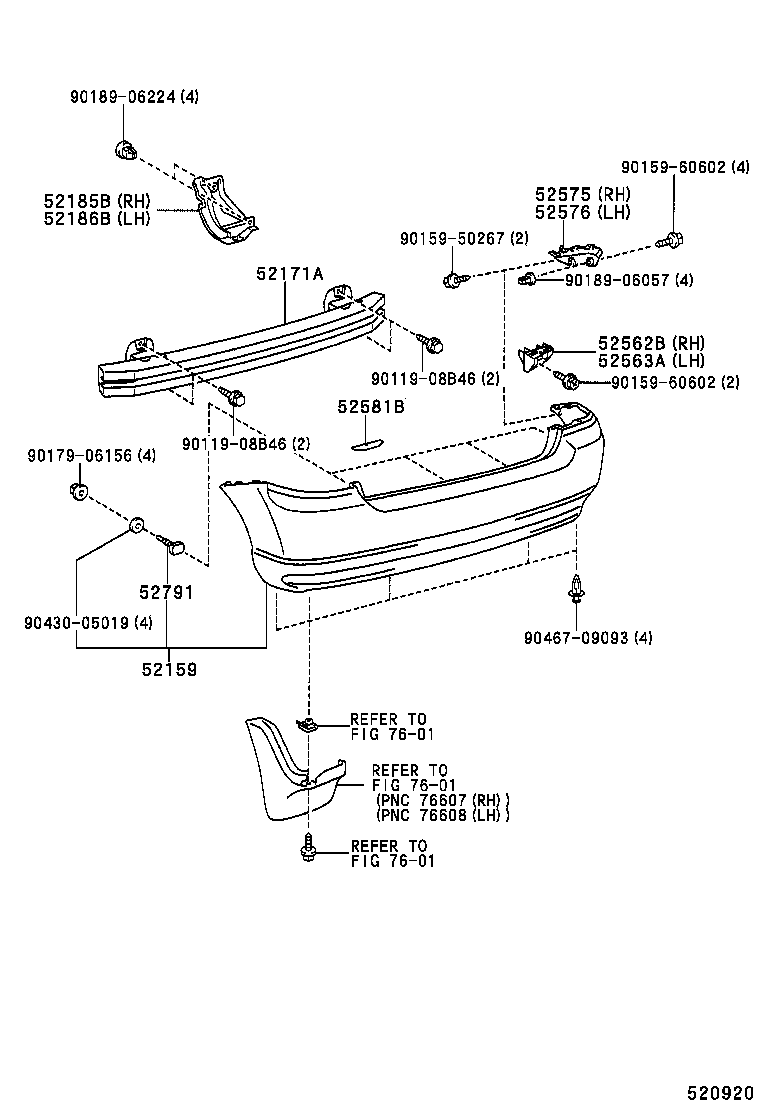 52023-02060 REINFORCEMENT, REAR BUMPER, NO.1 product image