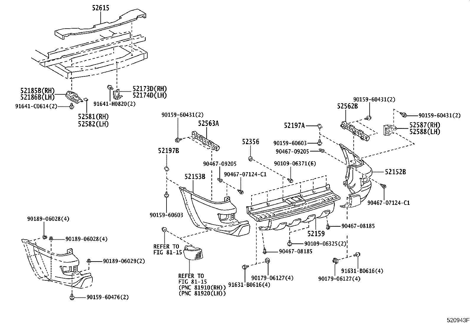 52172-35030 REINFORCEMENT, REAR BUMPER, NO.2 product image