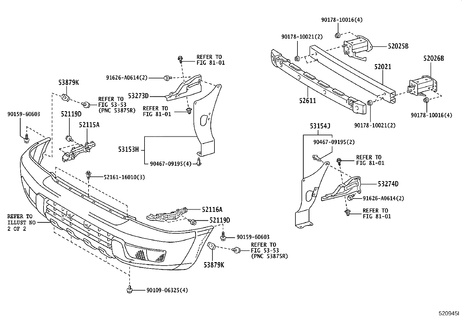 52115-35100 SUPPORT, FRONT BUMPER SIDE, RH product image