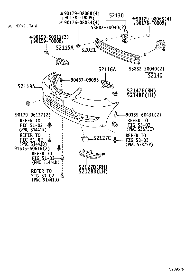 52115-0D010 SUPPORT, FRONT BUMPER SIDE, RH product image