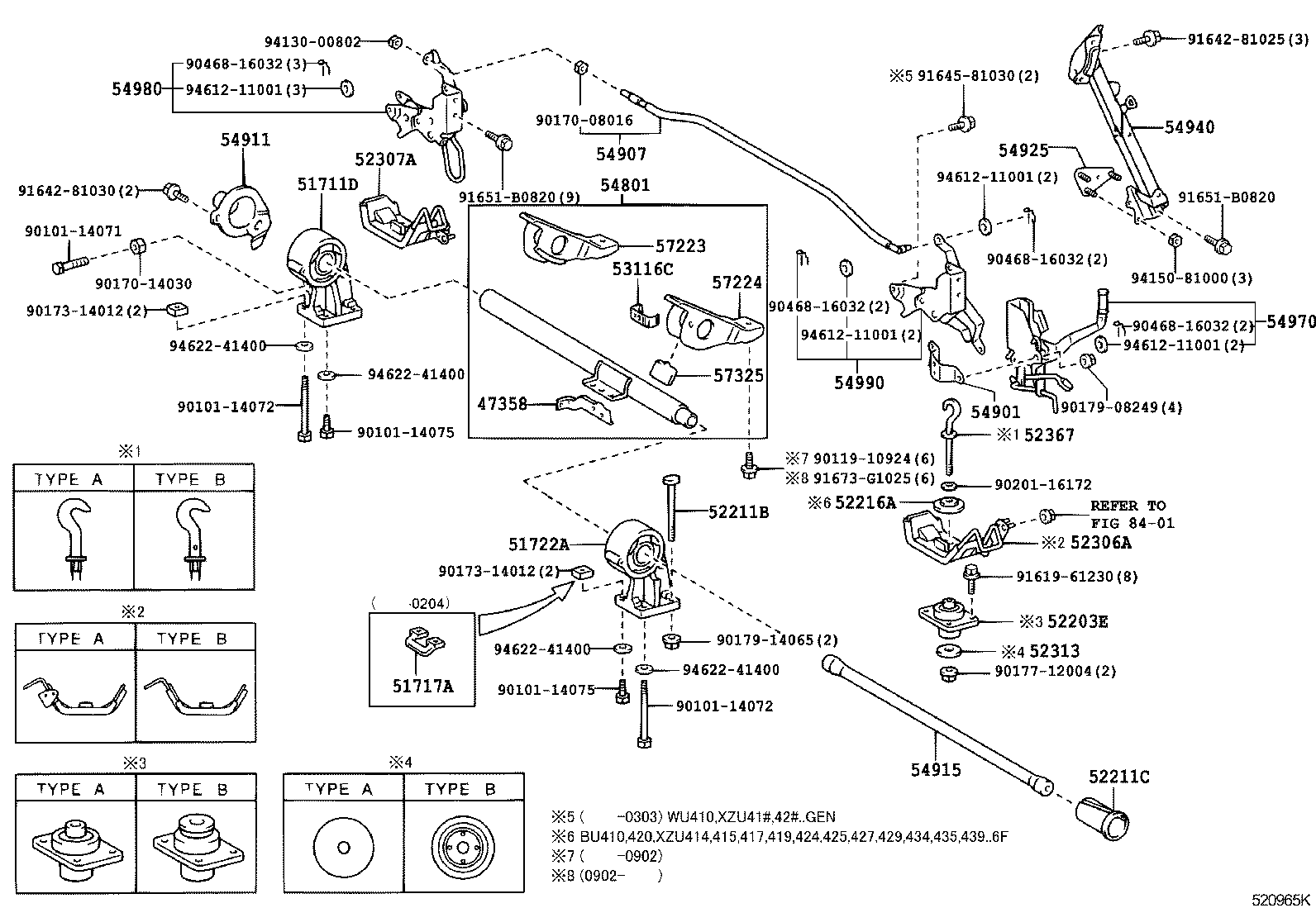 51702-37270 BRACKET SUB-ASSY, CAB FRONT MOUNTING, LH product image