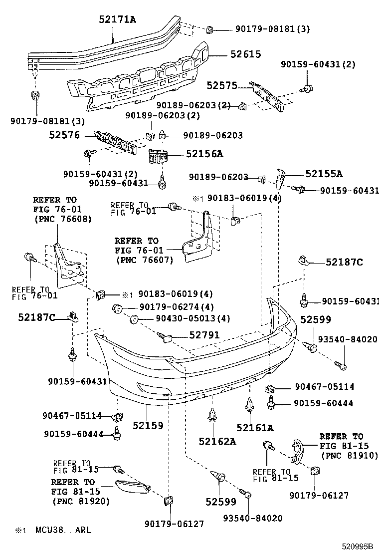 52155-48010 SUPPORT, REAR BUMPER SIDE, RH product image