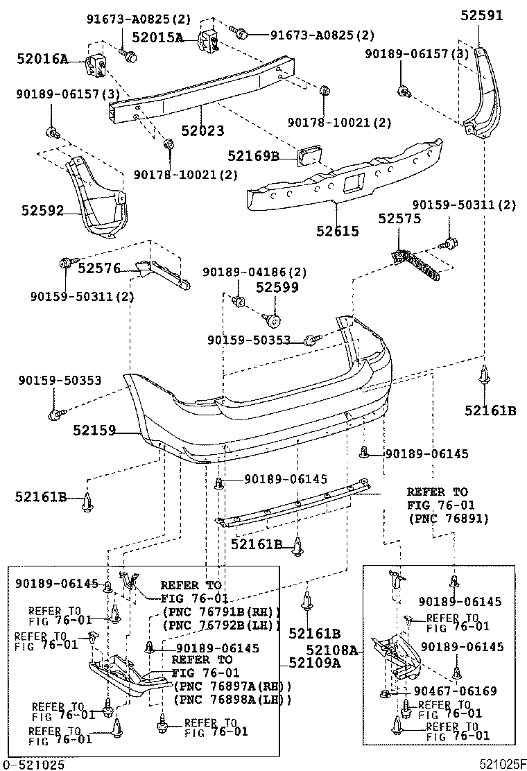 52592-47010 SEAL, REAR BUMPER SIDE, LH product image