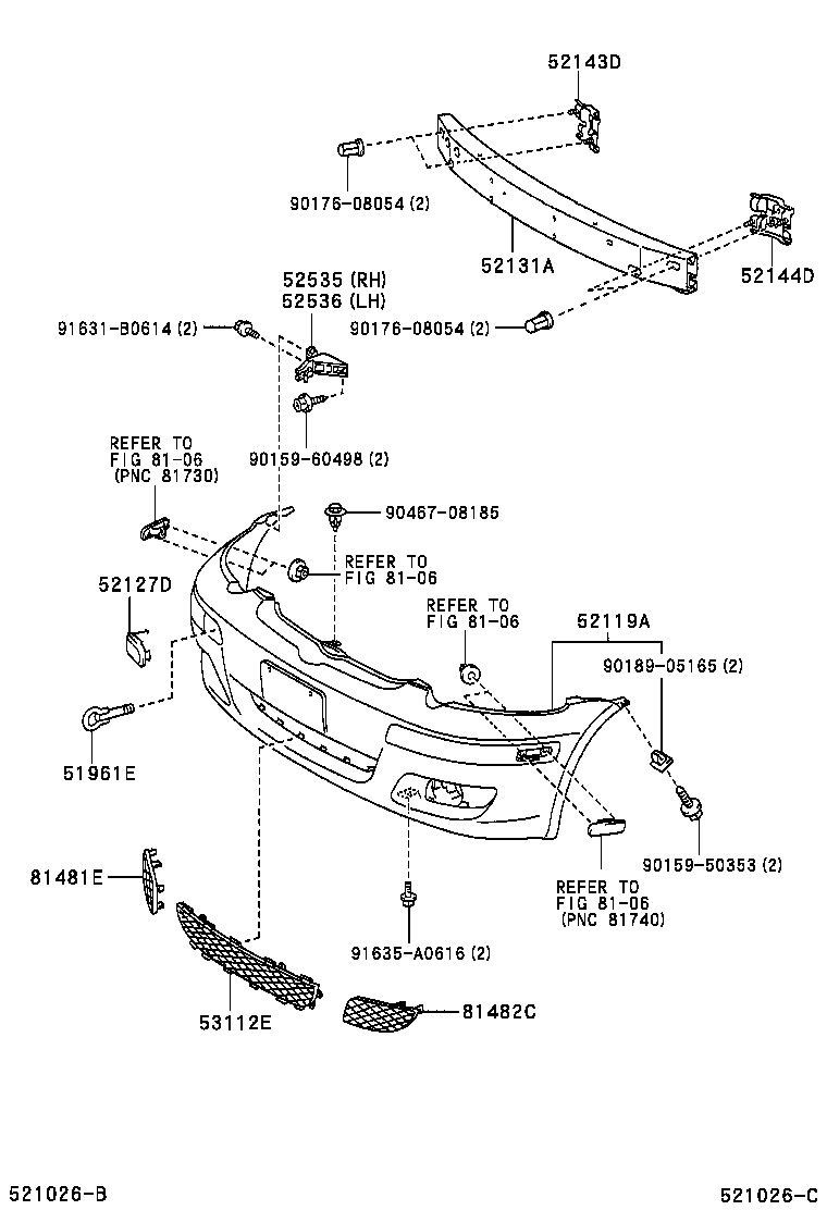 81481-52140 COVER, FOG LAMP, RH product image