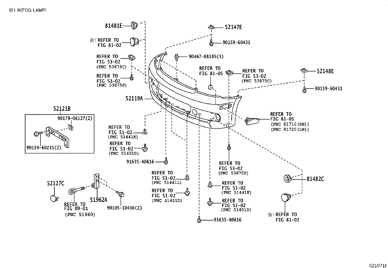 52115-52030 SUPPORT, FRONT BUMPER SIDE, RH product image
