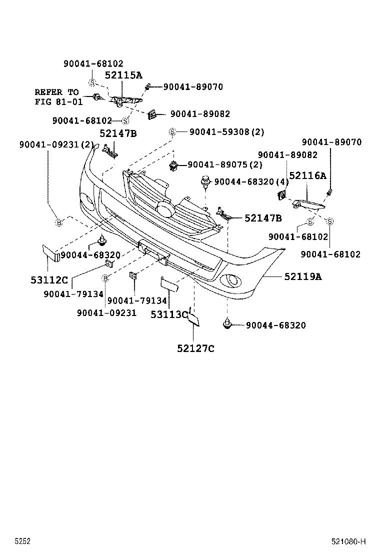 52116-BZ010 SUPPORT, FRONT BUMPER SIDE, LH product image