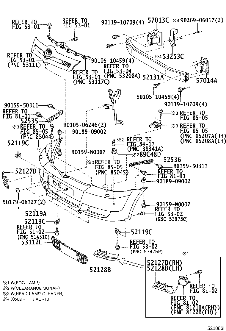 52128-0F040 COVER, FRONT BUMPER HOLE, LH product image