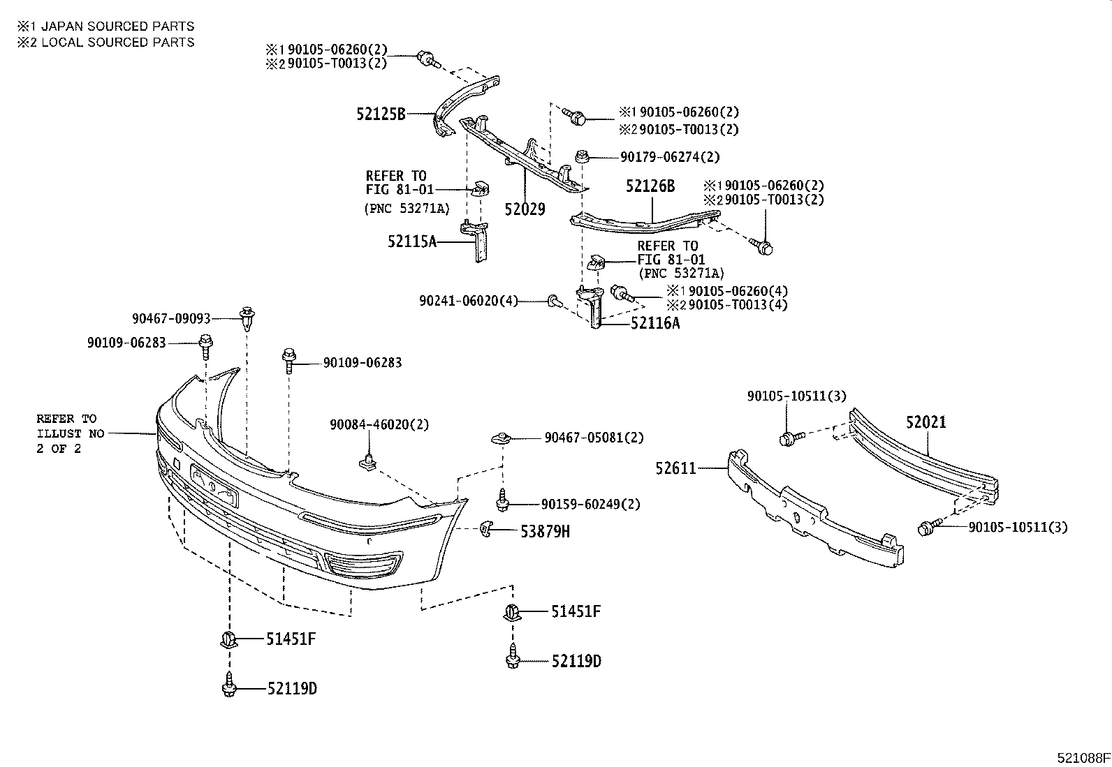 52115-06030 SUPPORT, FRONT BUMPER SIDE, RH product image