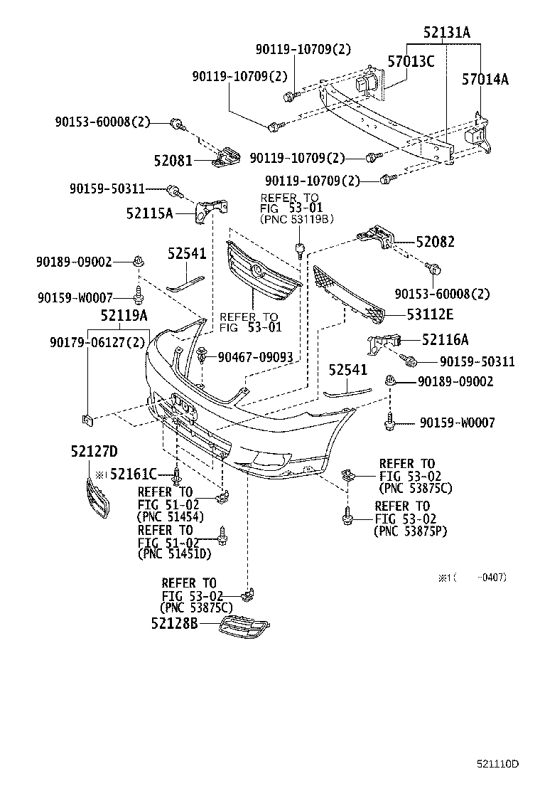 52021-02080 REINFORCEMENT, FRONT BUMPER product image
