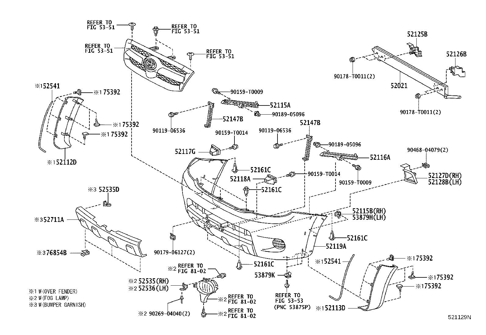 52112-0K906 EXTENSION, FRONT BUMPER, RH product image