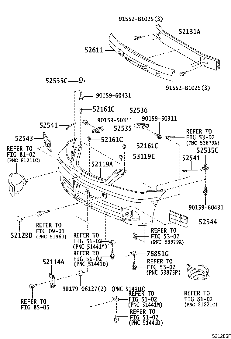 52114-30120 BRACKET, FRONT BUMPER EXTENSION MOUNTING product image