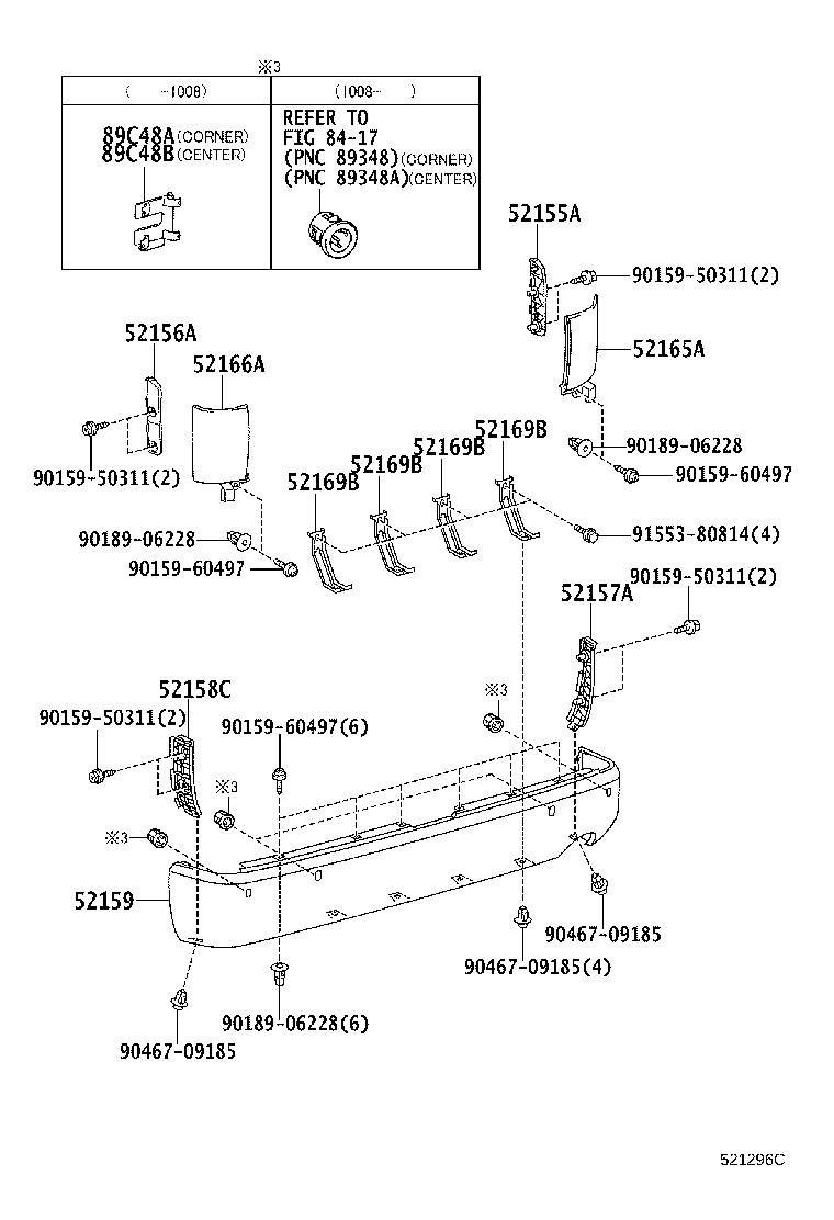 52157-26010 SUPPORT, REAR BUMPER SIDE, NO.2 RH product image