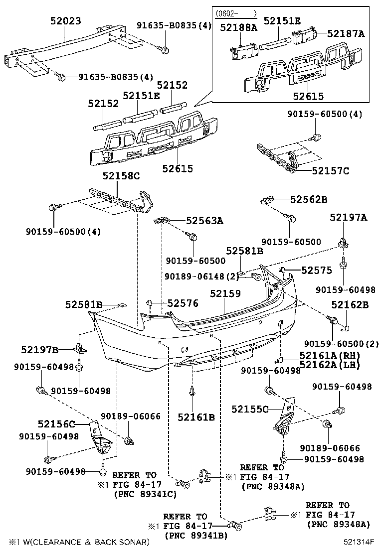 52152-30150 BAR, REAR BUMPER, RH product image