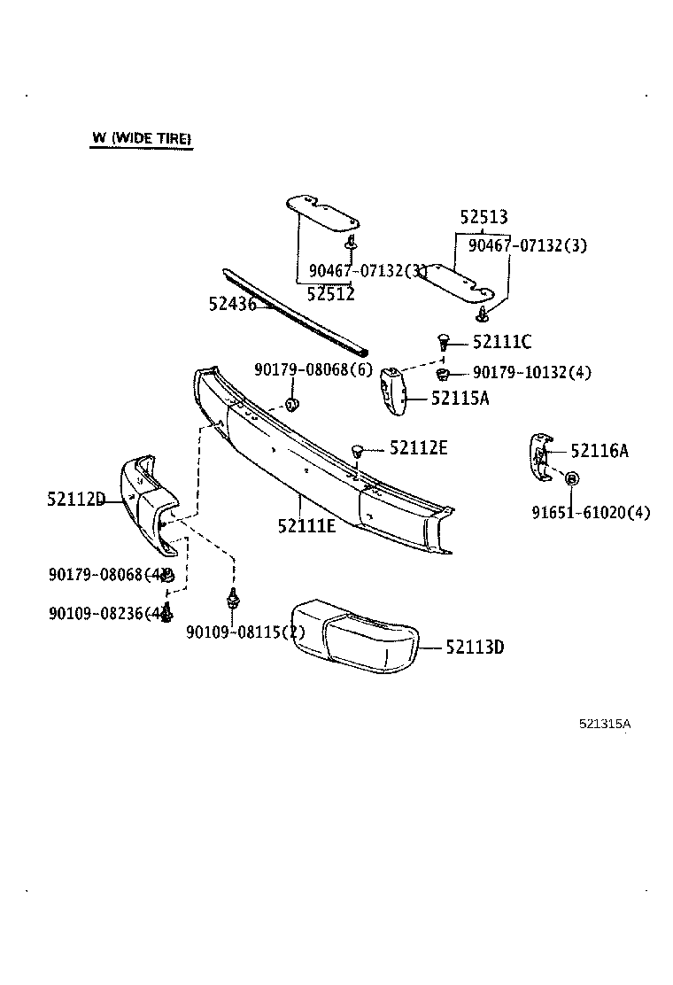 52102-60060 EXTENSION, FRONT BUMPER, RH product image