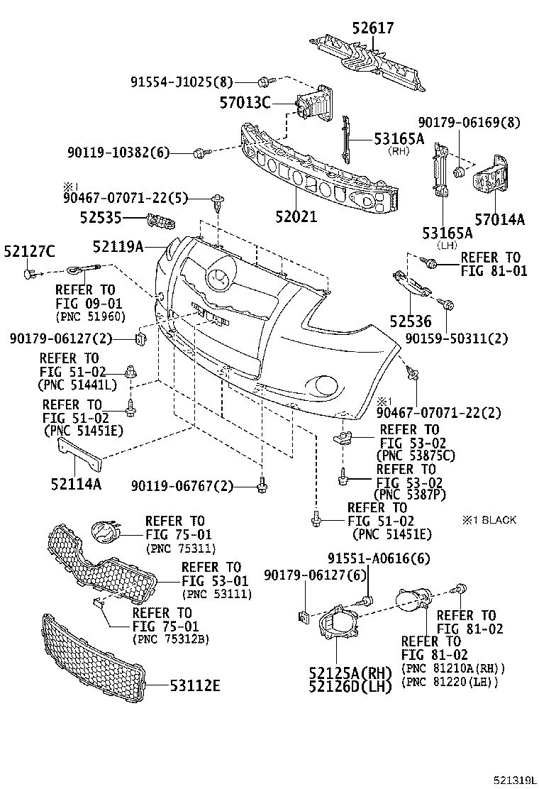 52114-52030 BRACKET, FRONT BUMPER EXTENSION MOUNTING product image