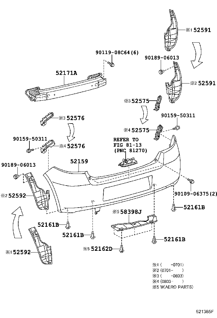 52592-52270 SEAL, REAR BUMPER SIDE, LH product image