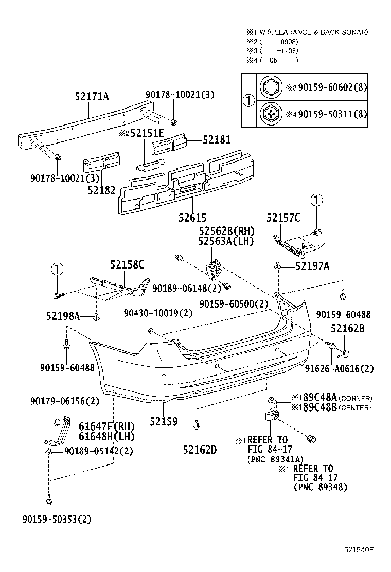 52171-33140 REINFORCEMENT, REAR BUMPER, NO.1 product image