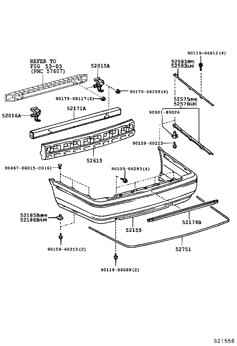 52171-30160 REINFORCEMENT, REAR BUMPER, NO.1 product image