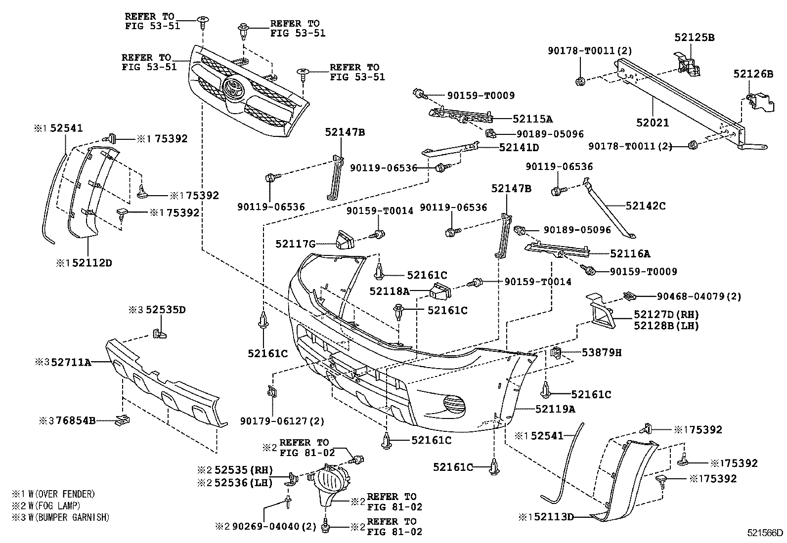52112-0K906 EXTENSION, FRONT BUMPER, RH product image