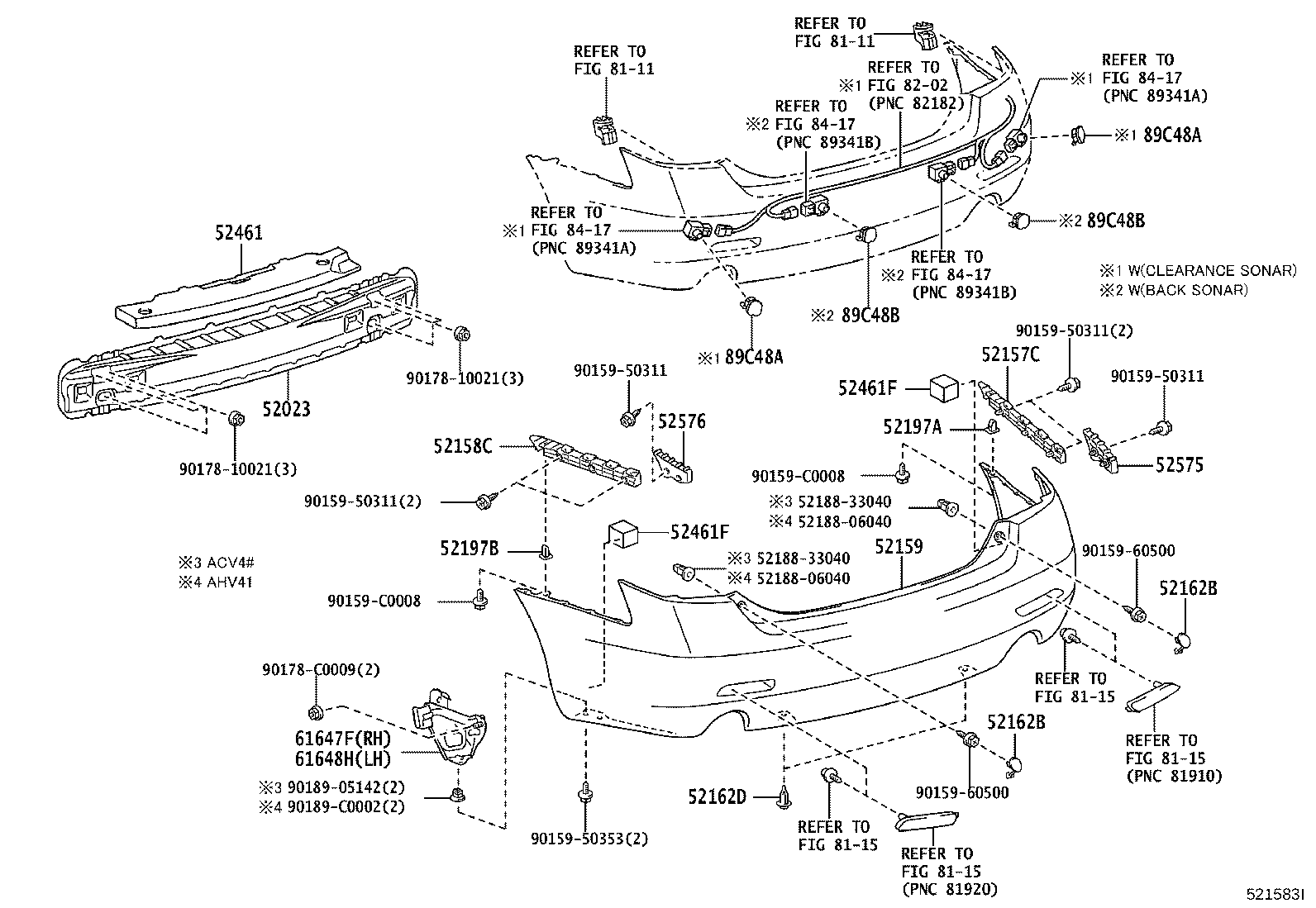 52159-06955 COVER, REAR BUMPER product image