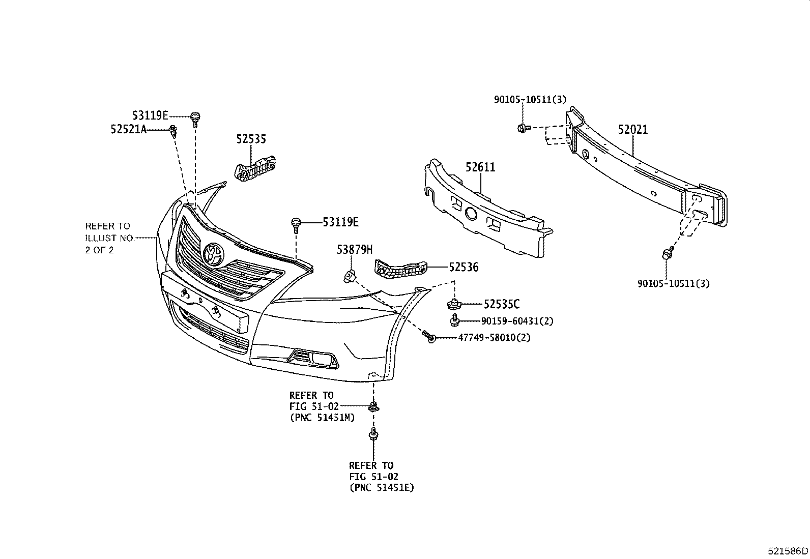 52611-06220 ABSORBER, FRONT BUMPER ENERGY product image