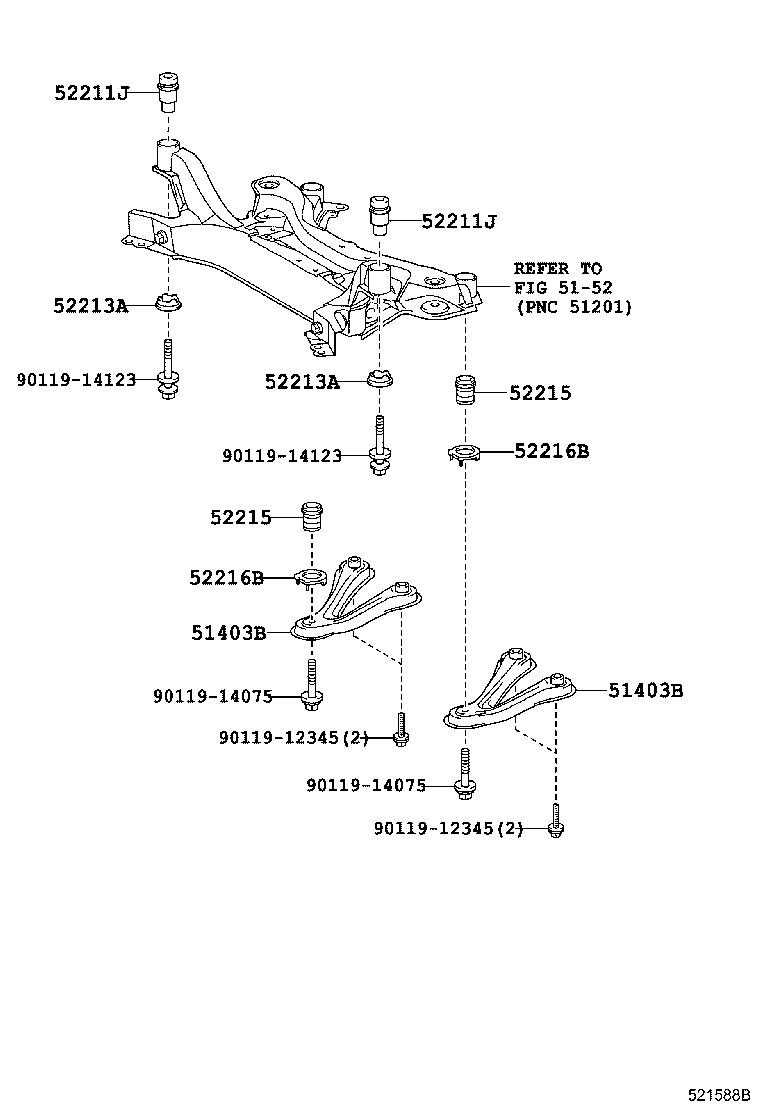 52211-28060 CUSHION, FRONT SUSPENSION MEMBER BODY MOUNTING, FRONT product image