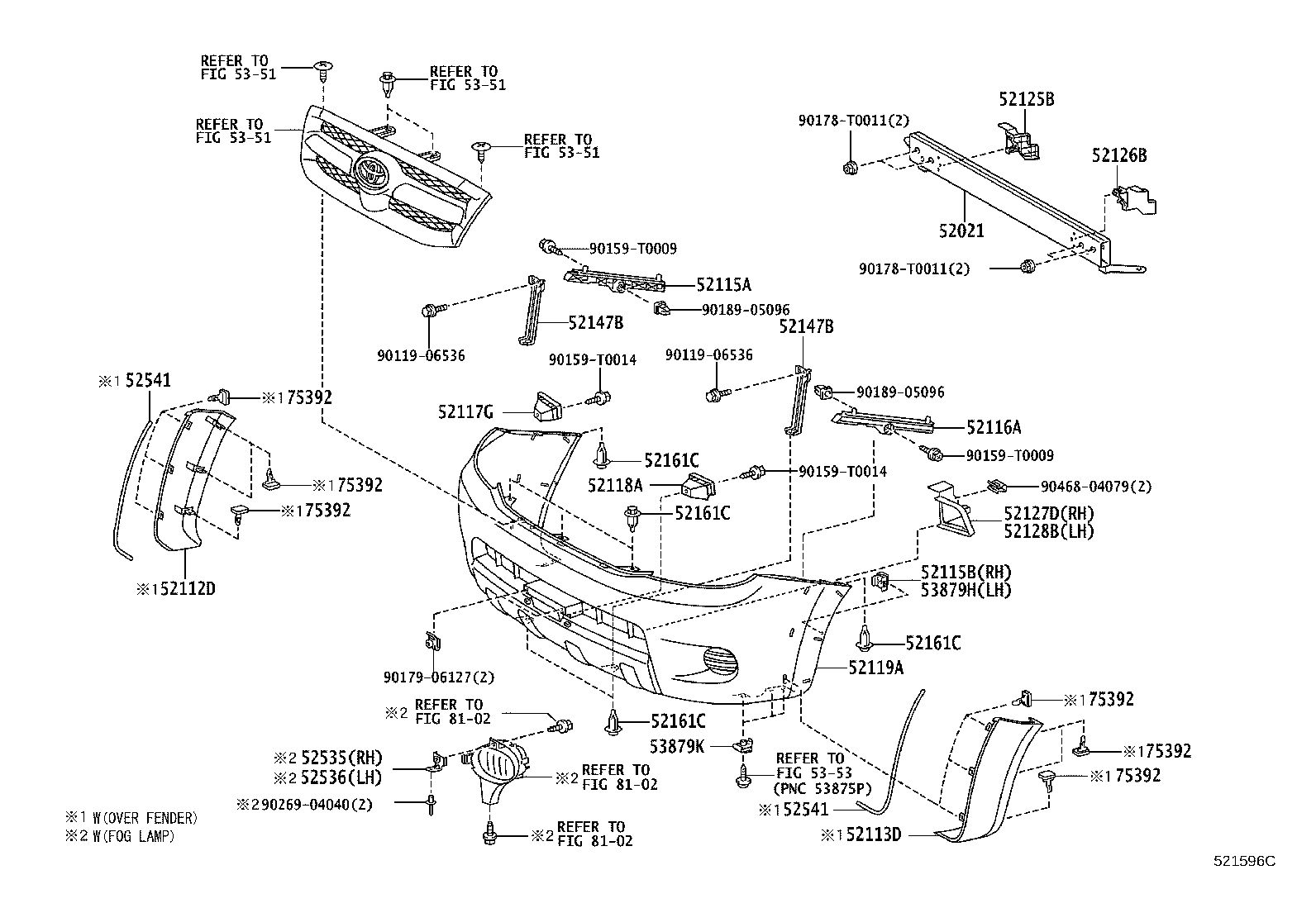 52115-0P010 RETAINER, FRONT BUMPER EXTENSION, NO.1 product image