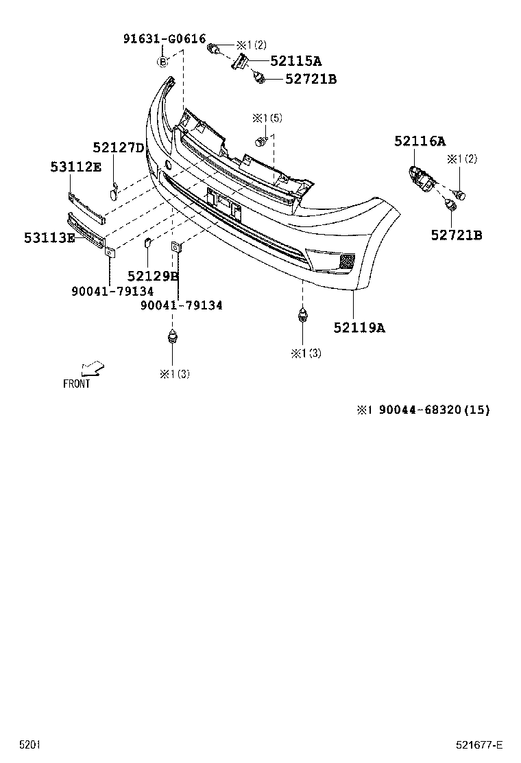 52115-B1010 SUPPORT, FRONT BUMPER SIDE, RH product image