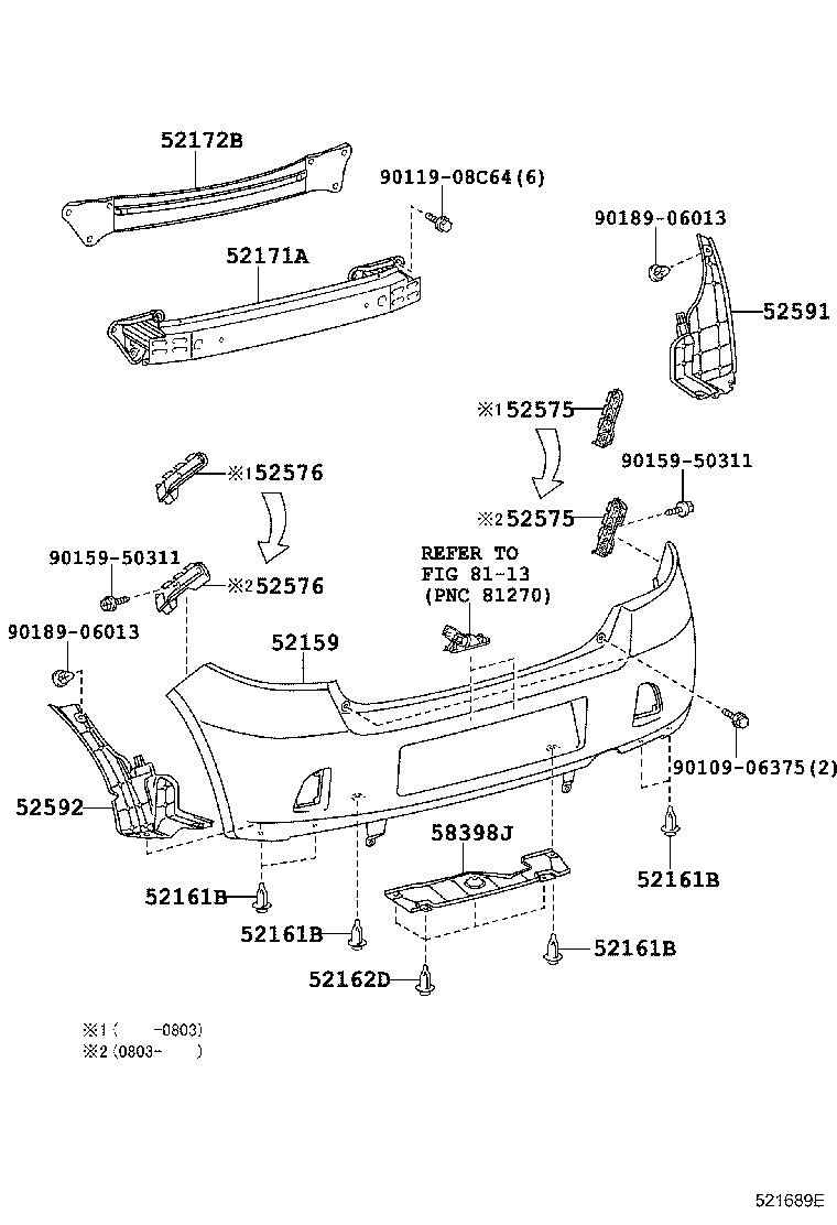 52592-52270 SEAL, REAR BUMPER SIDE, LH product image