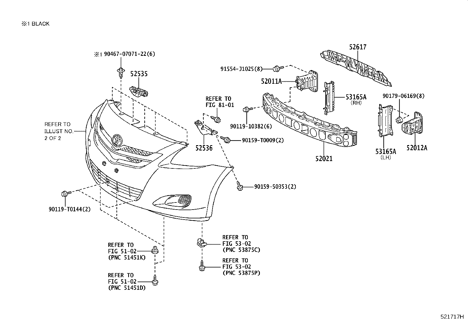 52128-0D200 COVER, FRONT BUMPER HOLE, LH product image