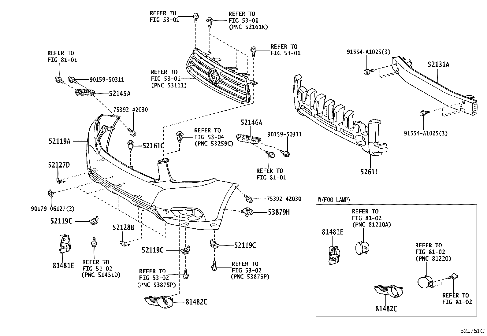 52114-48250 BRACKET, FRONT BUMPER EXTENSION MOUNTING product image