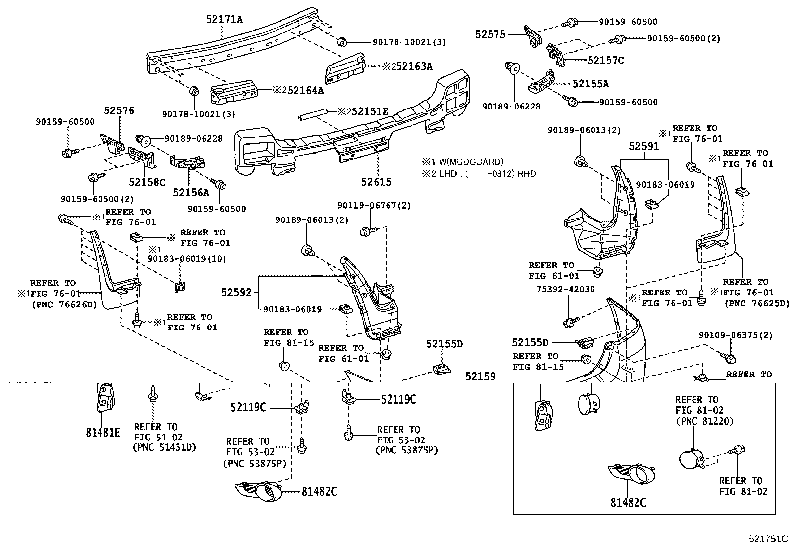 52155-48040 SUPPORT, REAR BUMPER SIDE, RH product image