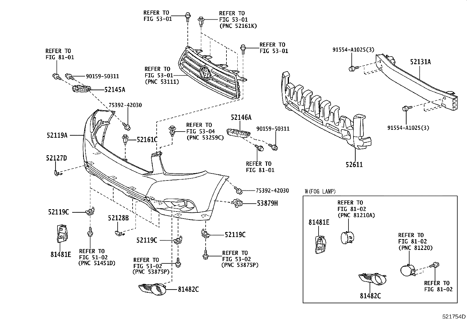 53113-48030 GRILLE, RADIATOR, LOWER NO.1 product image